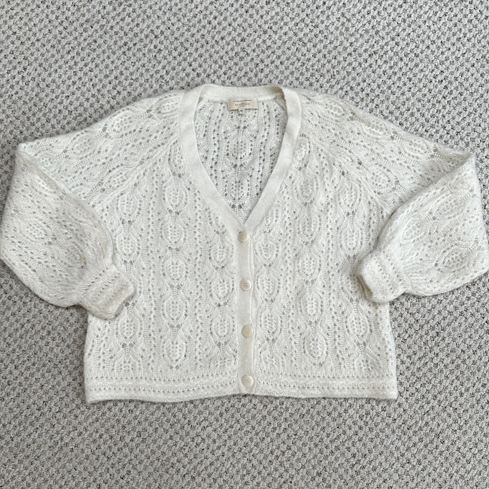 Sezane Joia Cardigan - Ecru - Like New, Worn Once - Size XS